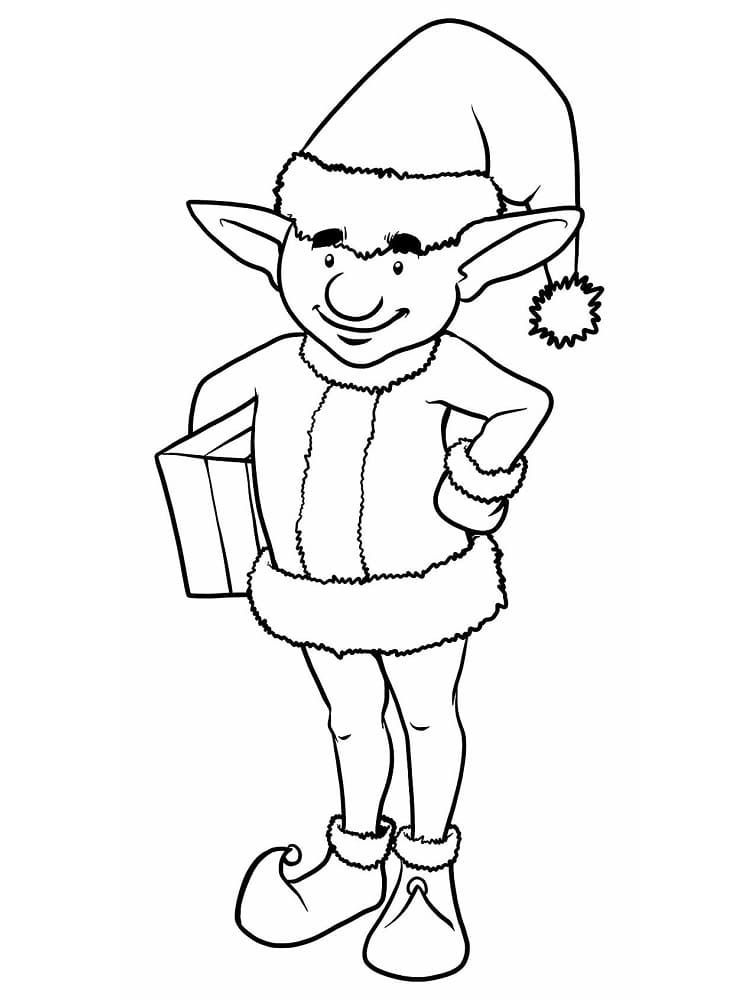 Yazdır Noel Elfi Boyama Sayfası