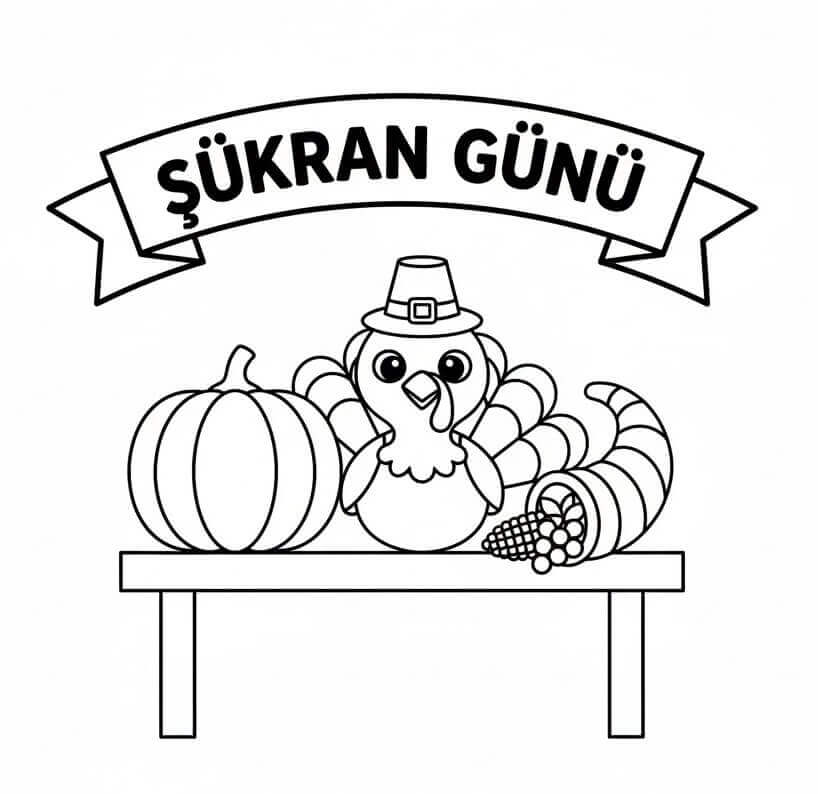 Yazdır Şükran Boyama Sayfası