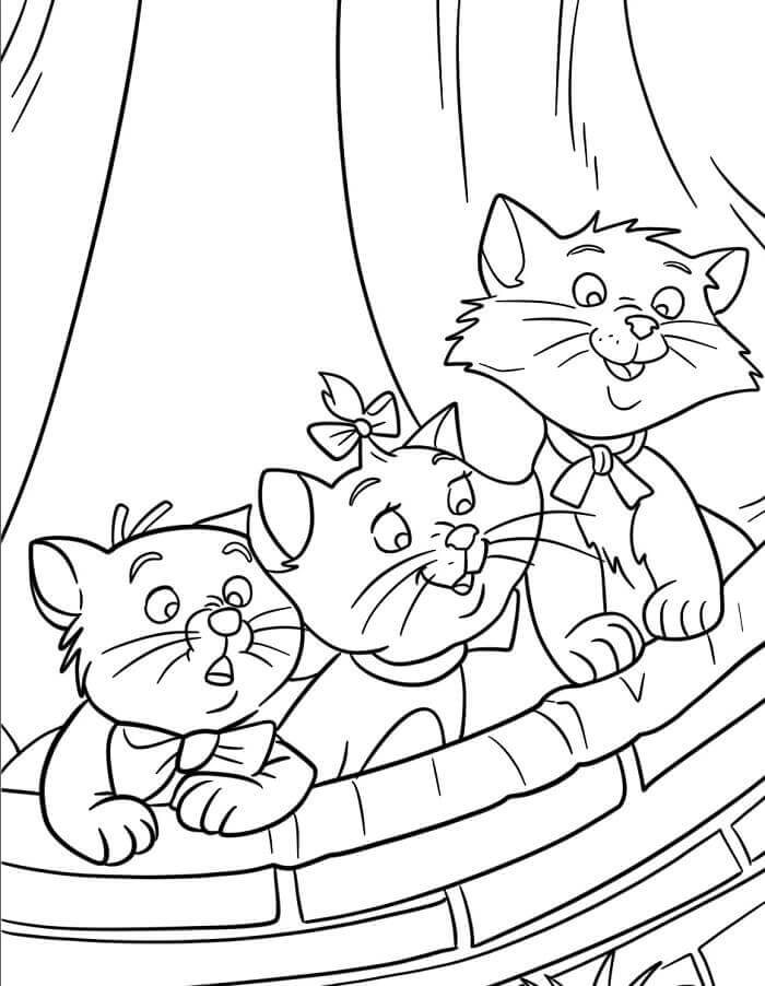 Yazdırılabilir Aristokediler Boyama Sayfası