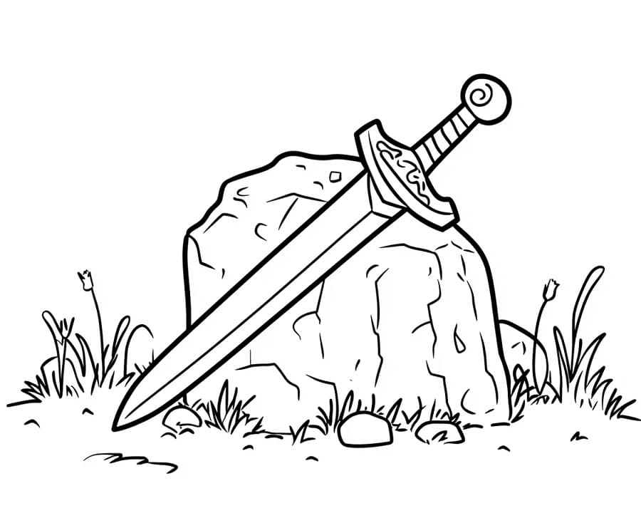 Yazdırılabilir Bedava Kılıç Boyama Sayfası