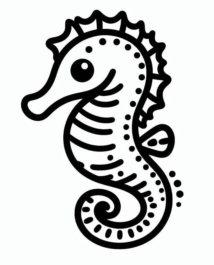 Yazdırılabilir Denizatı Bedava Boyama Sayfası