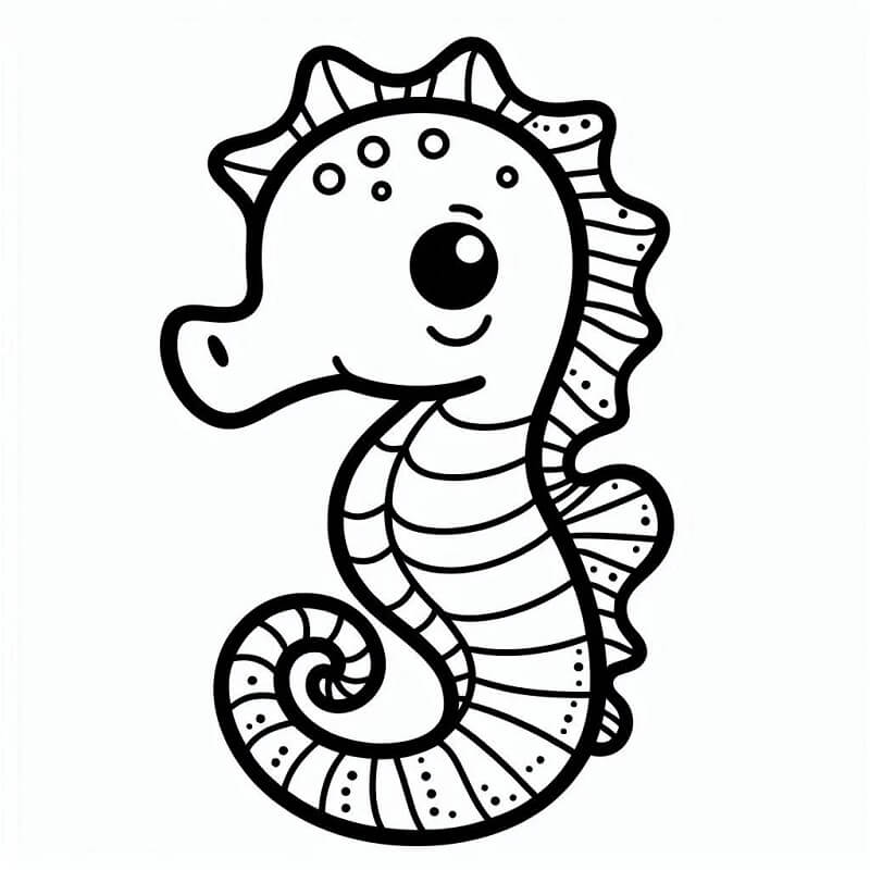 Yazdırılabilir Denizatı Resim Boyama Sayfası