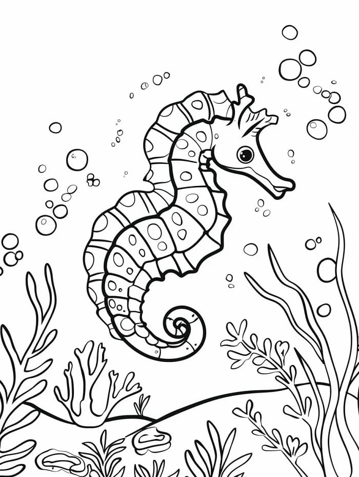 Yazdırılabilir Denizatı Boyama Sayfası