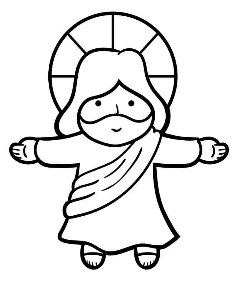 Yazdırılabilir İsa Resim Boyama Sayfası