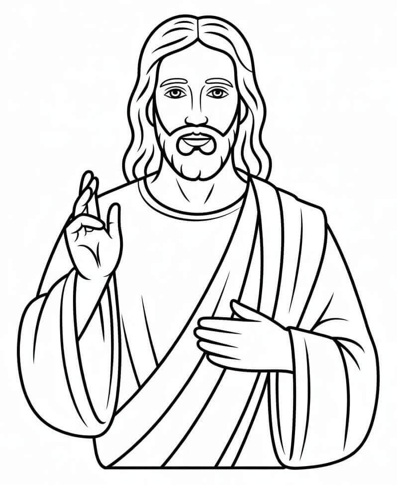 Yazdırılabilir İsa Boyama Sayfası