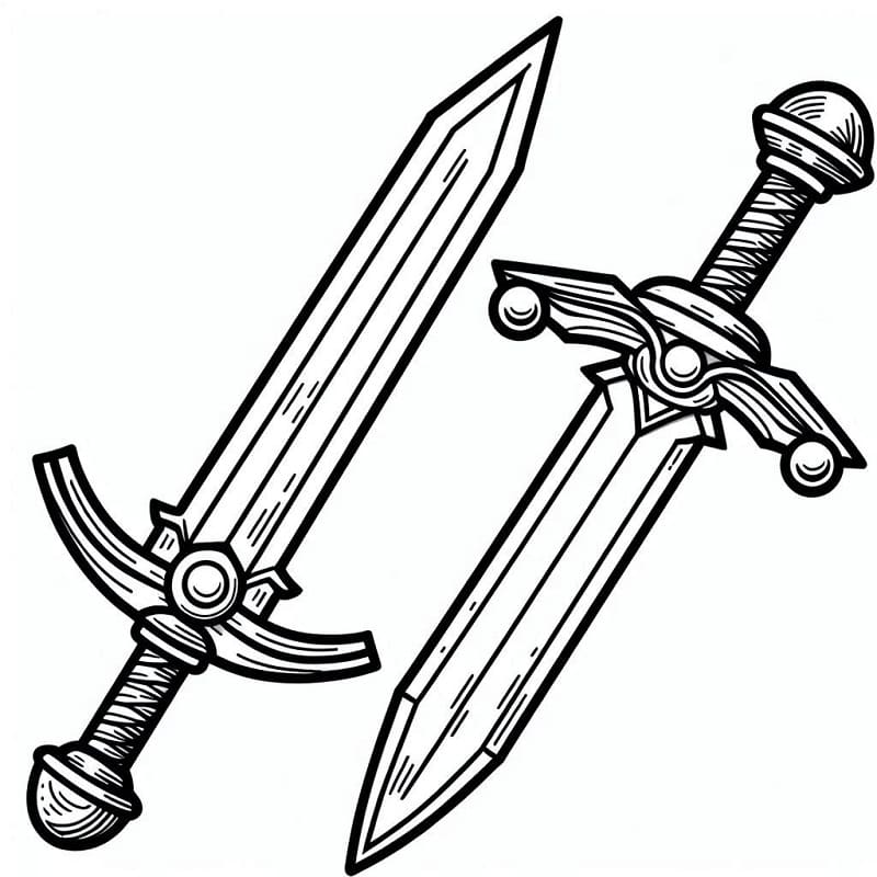 Yazdırılabilir Kılıç Görseli Boyama Sayfası