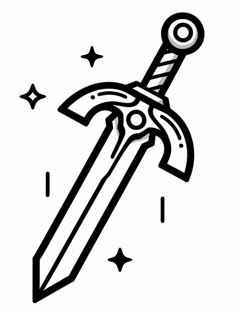 Yazdırılabilir Kılıç Resmi Boyama Sayfası