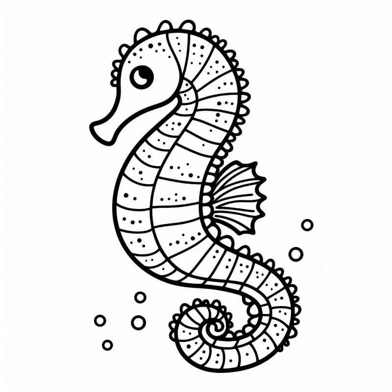 Yazdırılabilir Ücretsiz Denizatı Boyama Sayfası