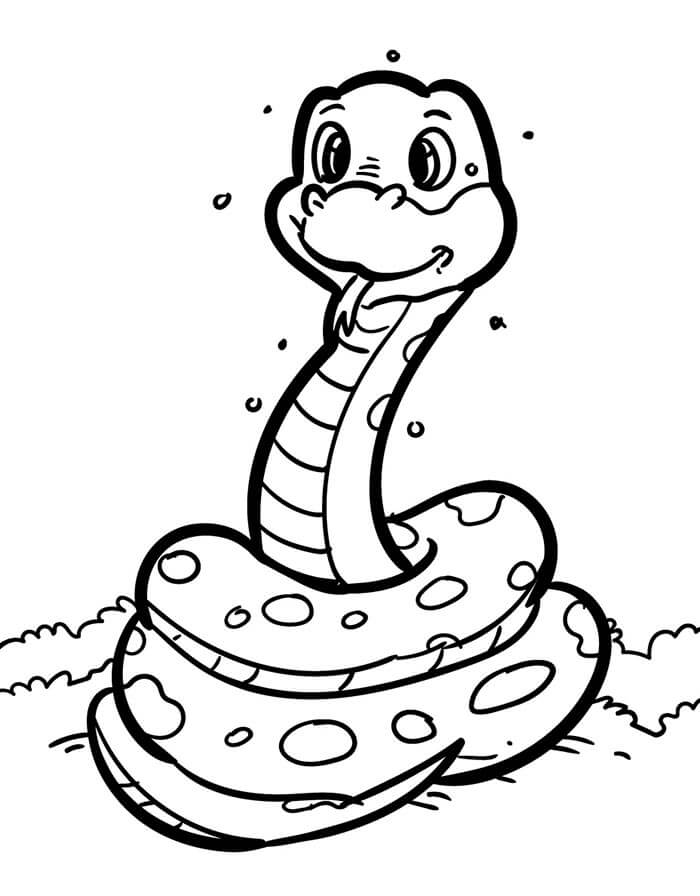 Yazdırılabilir Yılan Resim Boyama Sayfası