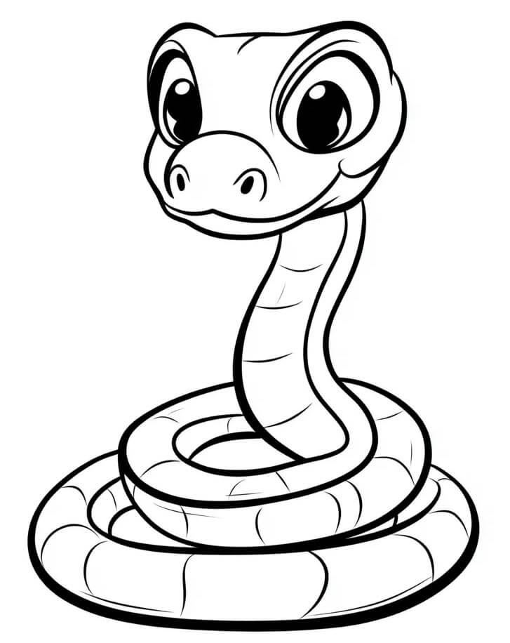 Yılan 2 Yaş Çocuklar İçin Boyama Sayfası