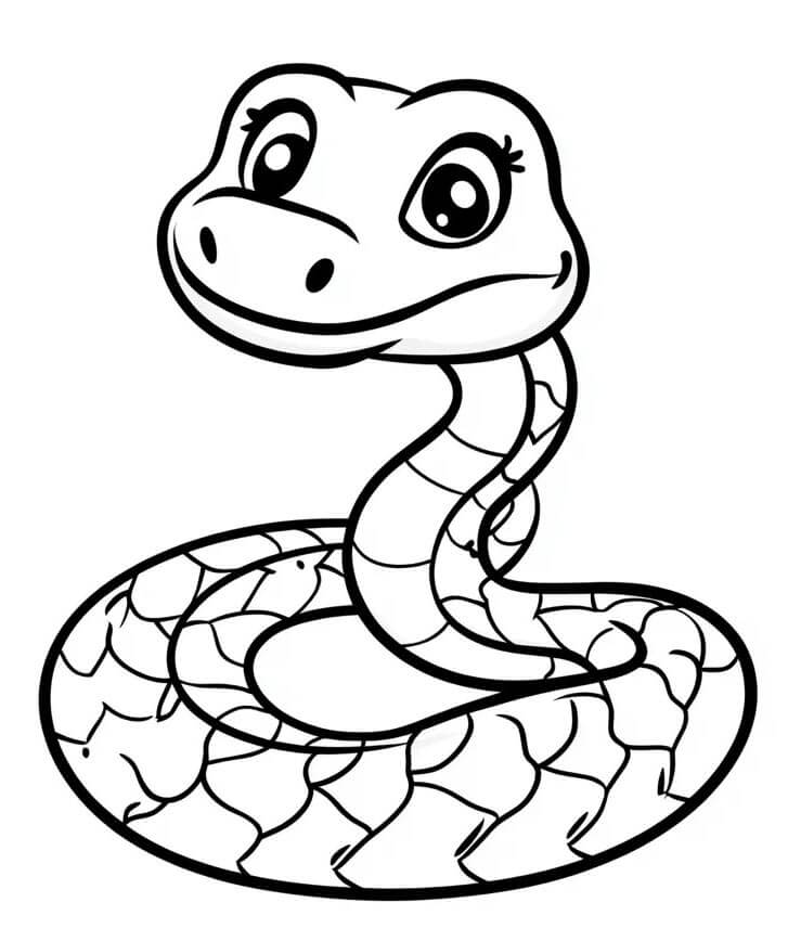 Yılan 4 Yaş Çocuklar İçin Boyama Sayfası