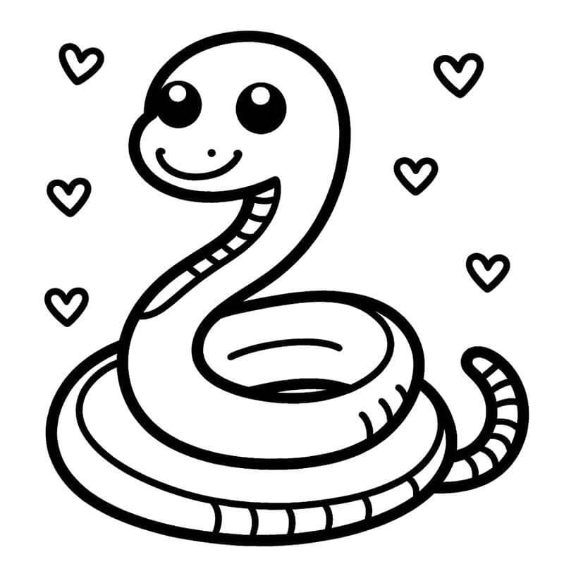 Yılan 5 Yaş Çocuklar İçin Boyama Sayfası