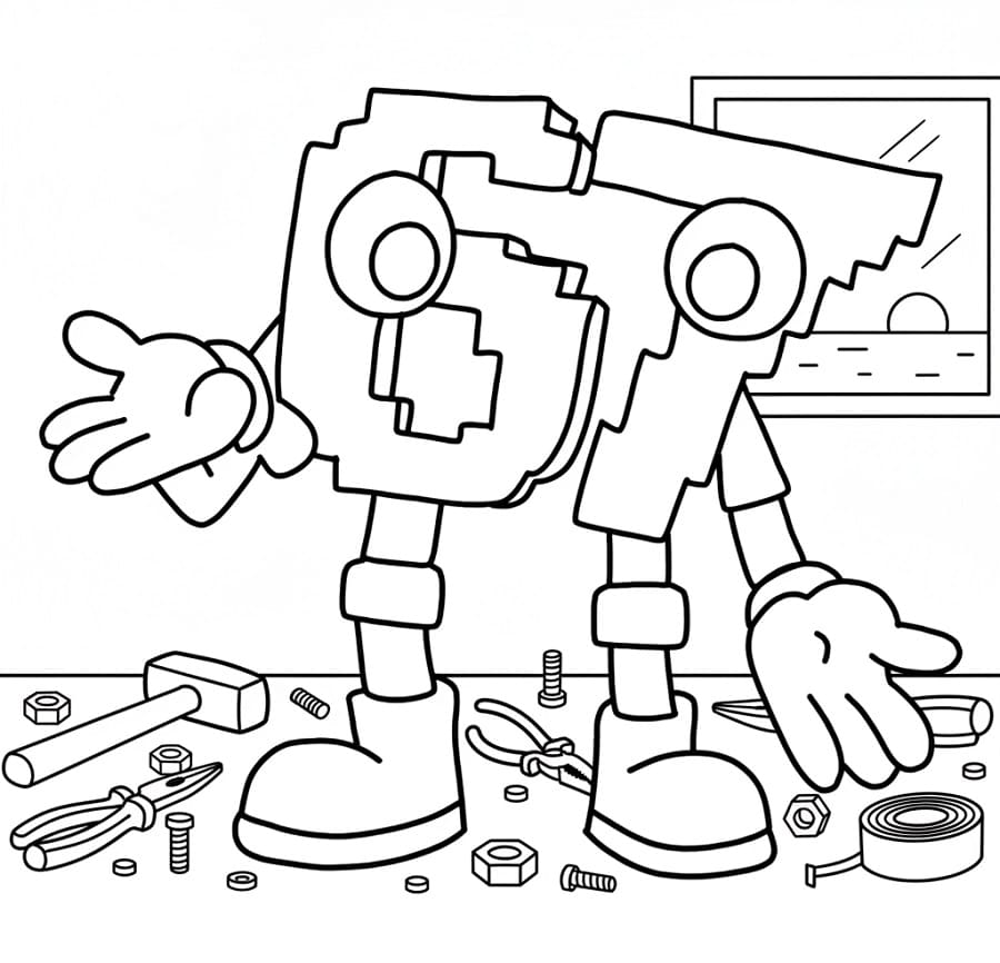 67 Brainrot yazdır Boyama Sayfası