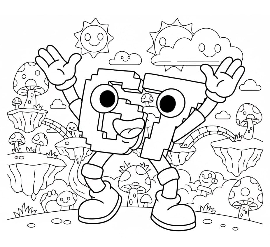 67 Brainrot yazdırılabilir görsel Boyama Sayfası