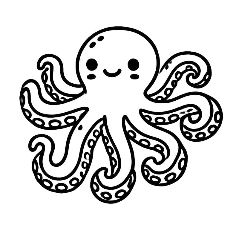 Ahtapot 1 Boyama Sayfası