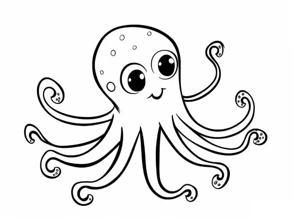 Ahtapot Renklendir Boyama Sayfası