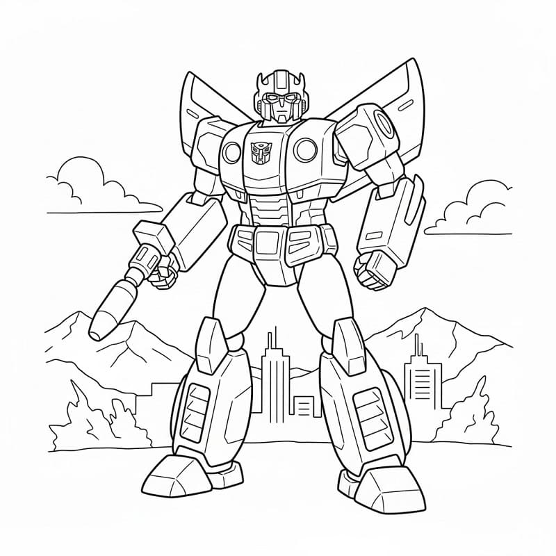 Aksiyon Bumblebee Boyama Sayfası