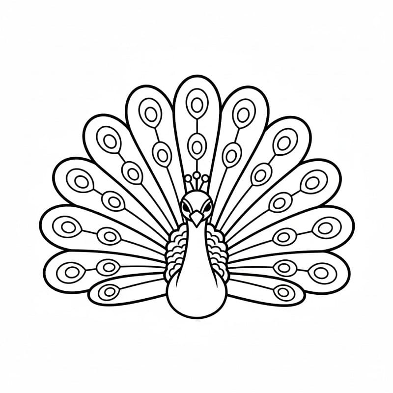 Alımlı Tavuskuşu Boyama Sayfası