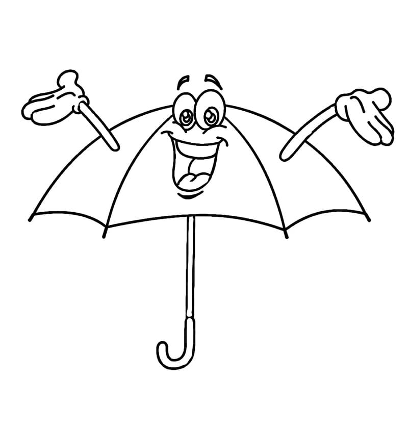 Animasyonlu şemsiye Boyama Sayfası