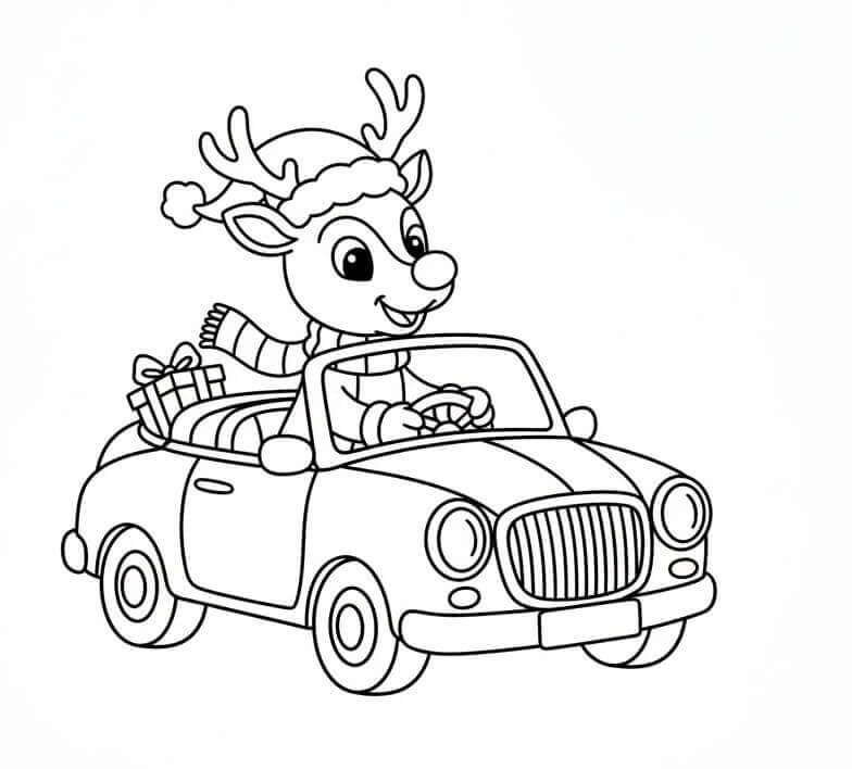 Araba Süren Rudolph Boyama Sayfası
