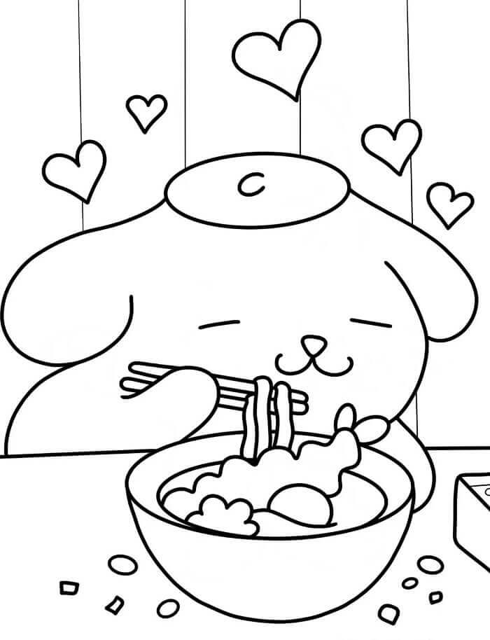 Arkadaşlarıyla Pompompurin Boyama Sayfası