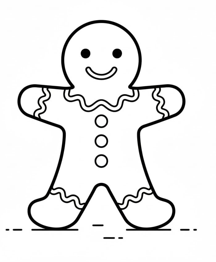 Basit Zencefilli Kurabiye Adam Boyama Sayfası