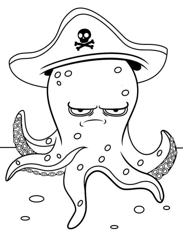 Bedava Ahtapot Resim Boyama Sayfası