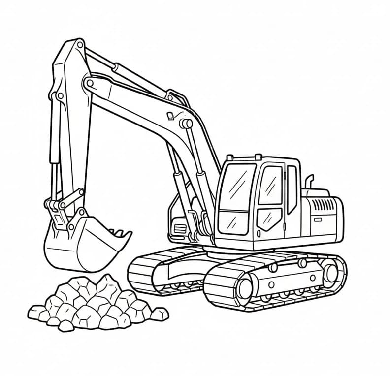 Bedava Ekskavatör Resim Boyama Sayfası