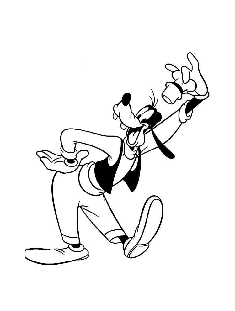 Bedava Goofy Yazdır Boyama Sayfası