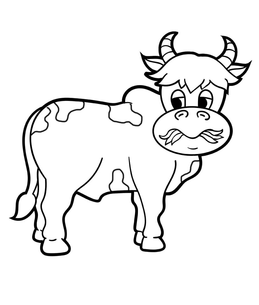 Bedava İnek Yazdırılabilir Boyama Sayfası