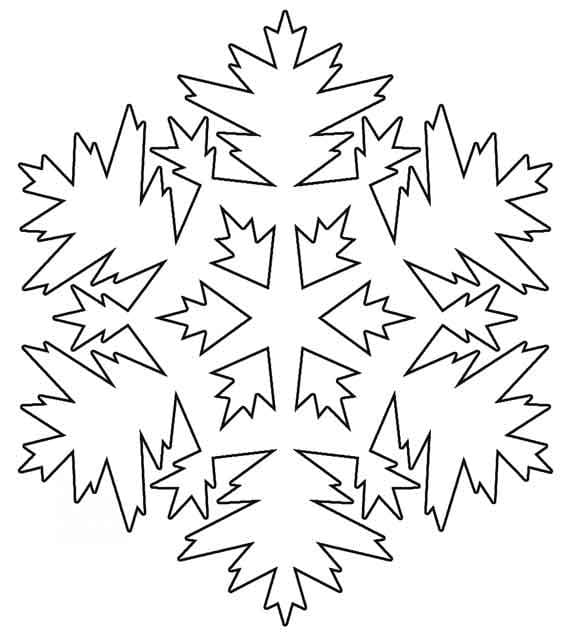 Bedava Kar Tanesi Boyama Sayfası