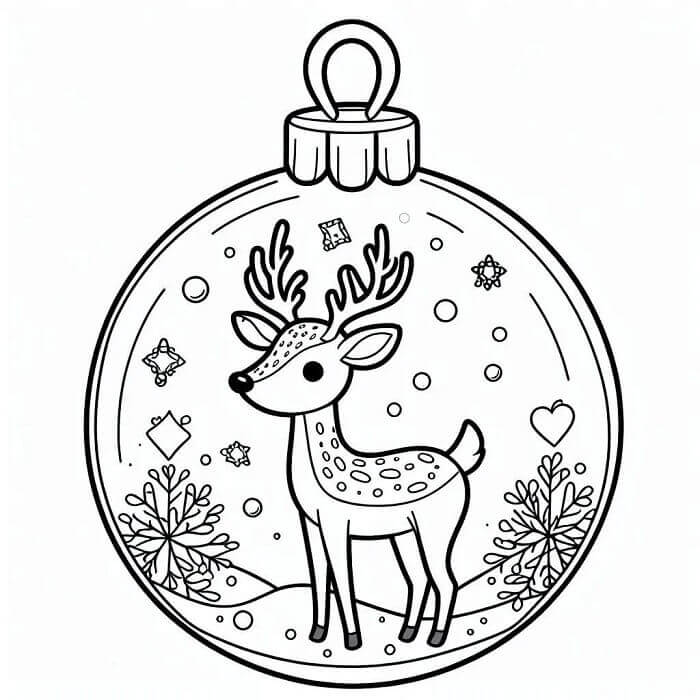 Bedava Noel Topları Yazdırılabilir Boyama Sayfası