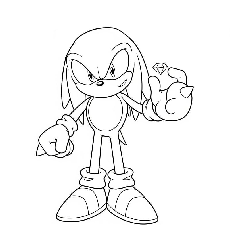 Bedava Yazdırılabilir Knuckles Boyama Sayfası