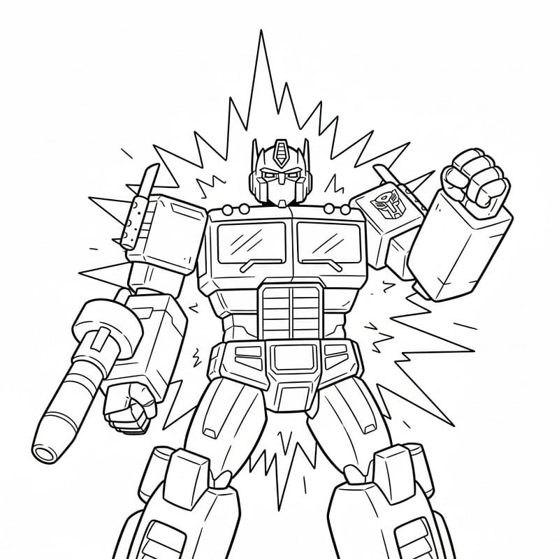 Bedava Yazdırılabilir Optimus Prime Boyama Sayfası