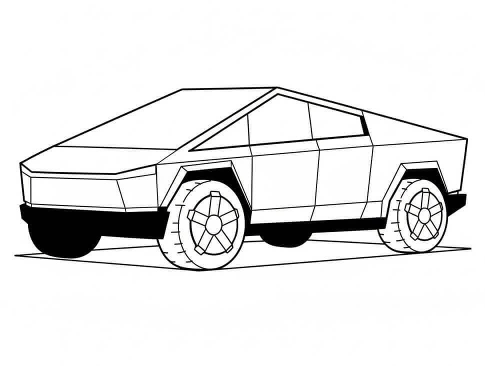 Bedava Yazdırılabilir Tesla Araba Boyama Sayfası