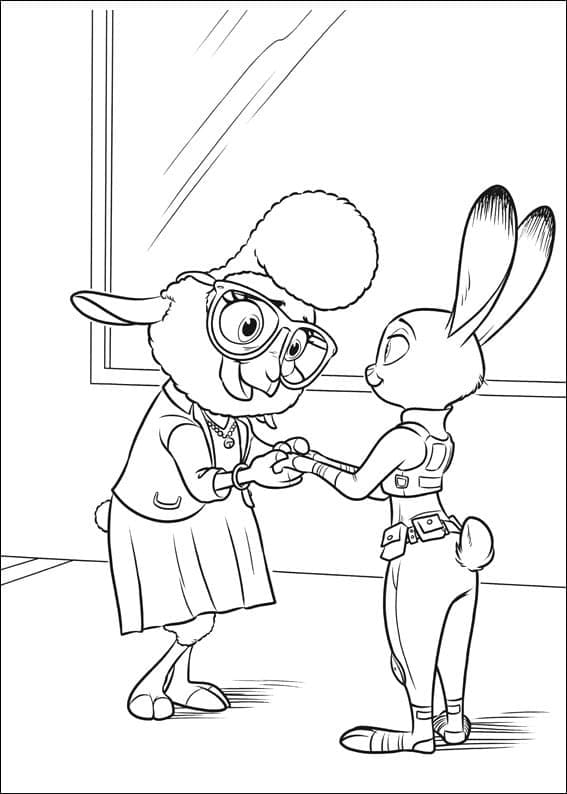 Bellwether ve Judy Hopps Boyama Sayfası
