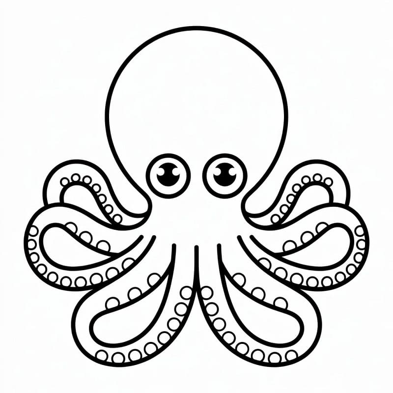 Bir Ahtapot Boyama Sayfası