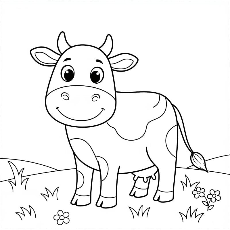 Bir Çiftlik İneği Boyama Sayfası