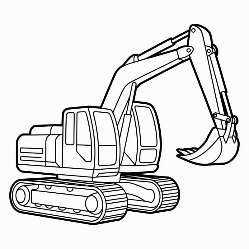 Bir Ekskavatör Boyama Sayfası
