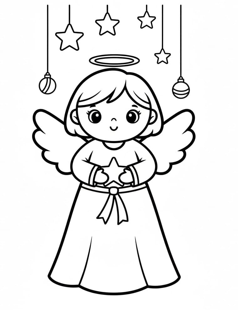 Bir Noel Meleği Boyama Sayfası