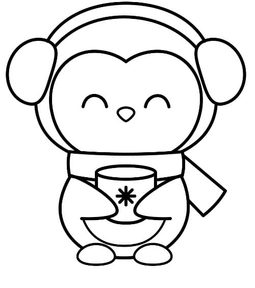 Bir Sevimli Penguen Boyama Sayfası