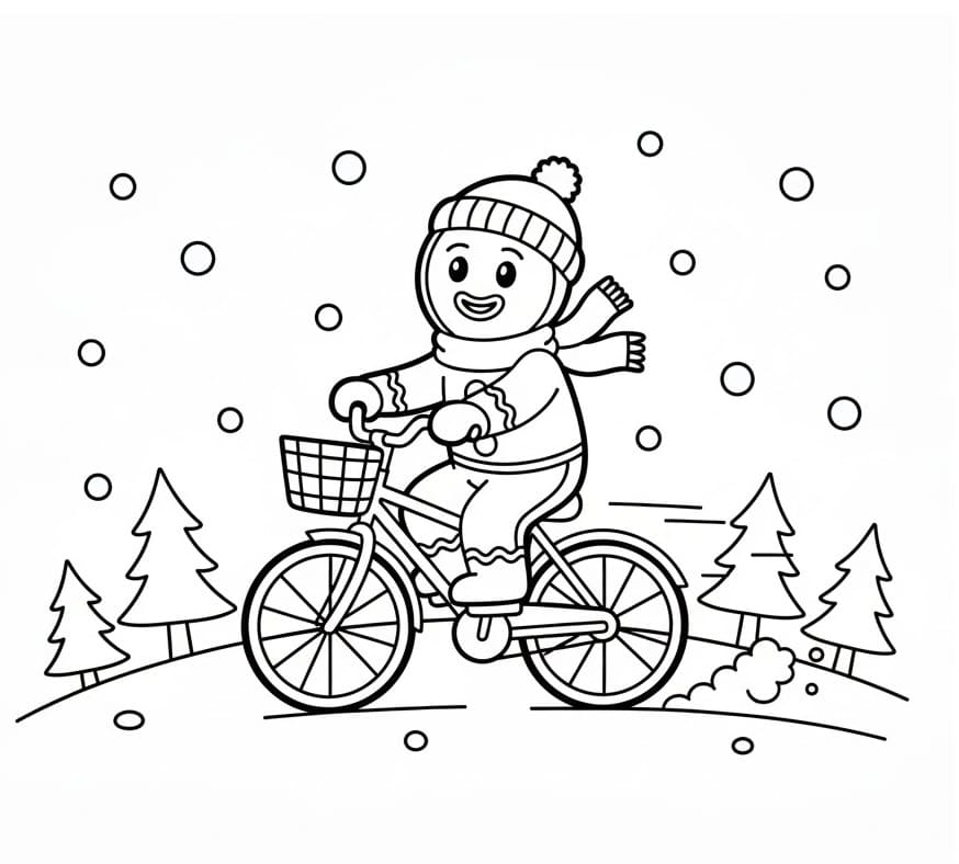 Bisiklete Binen Zencefilli Kurabiye Adam Boyama Sayfası