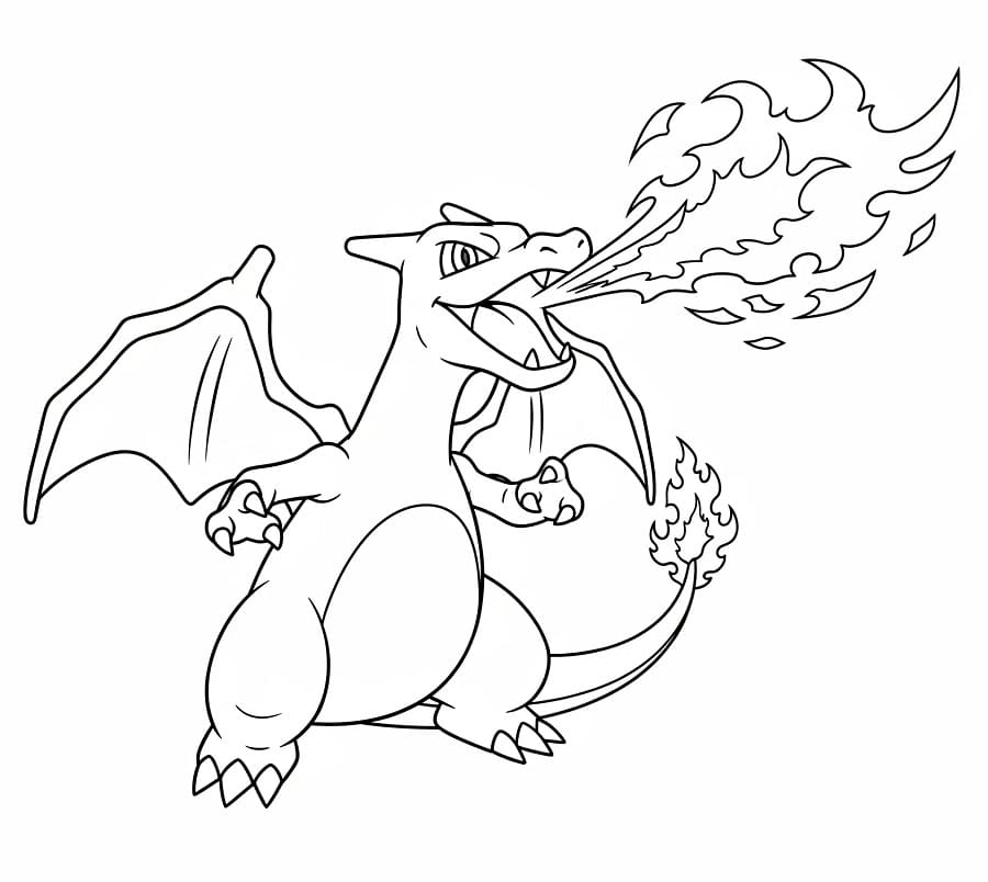 Charizard Bedava Boyama Sayfası