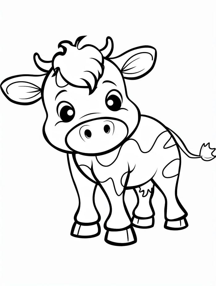 Çizgi İnek Boyama Sayfası