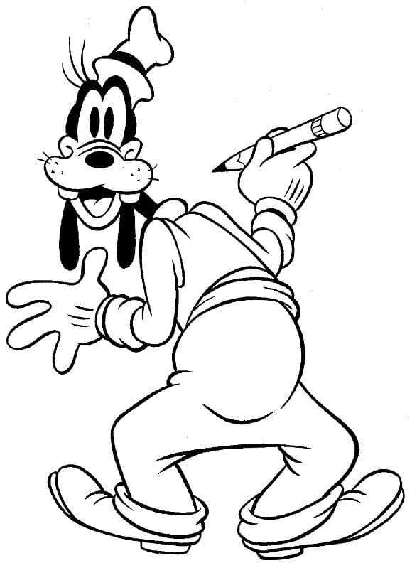Çocuklar İçin Bedava Goofy Boyama Sayfası