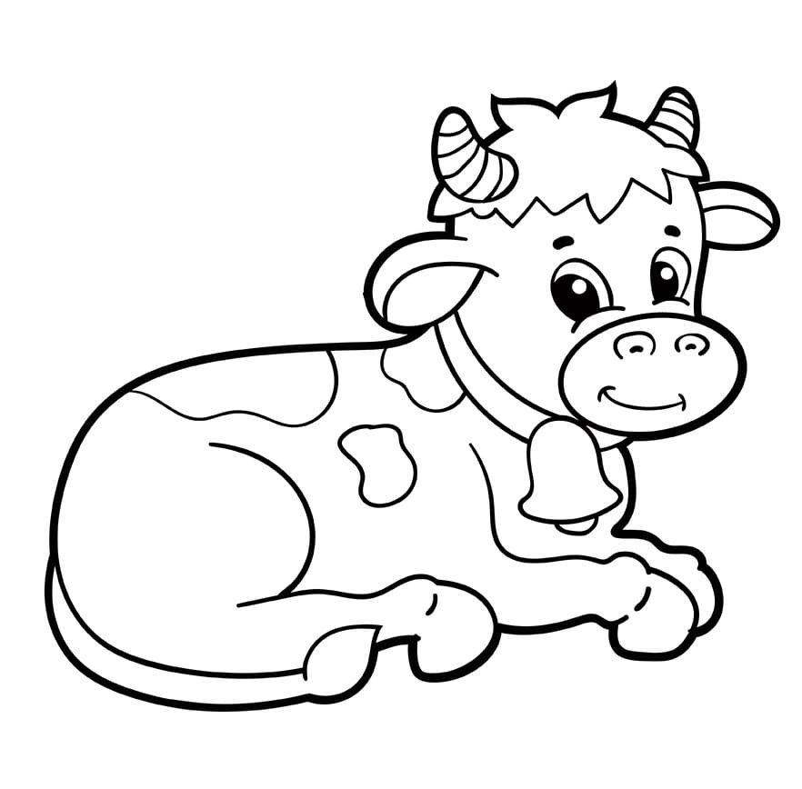 Çocuklar İçin İnek Boyama Sayfası