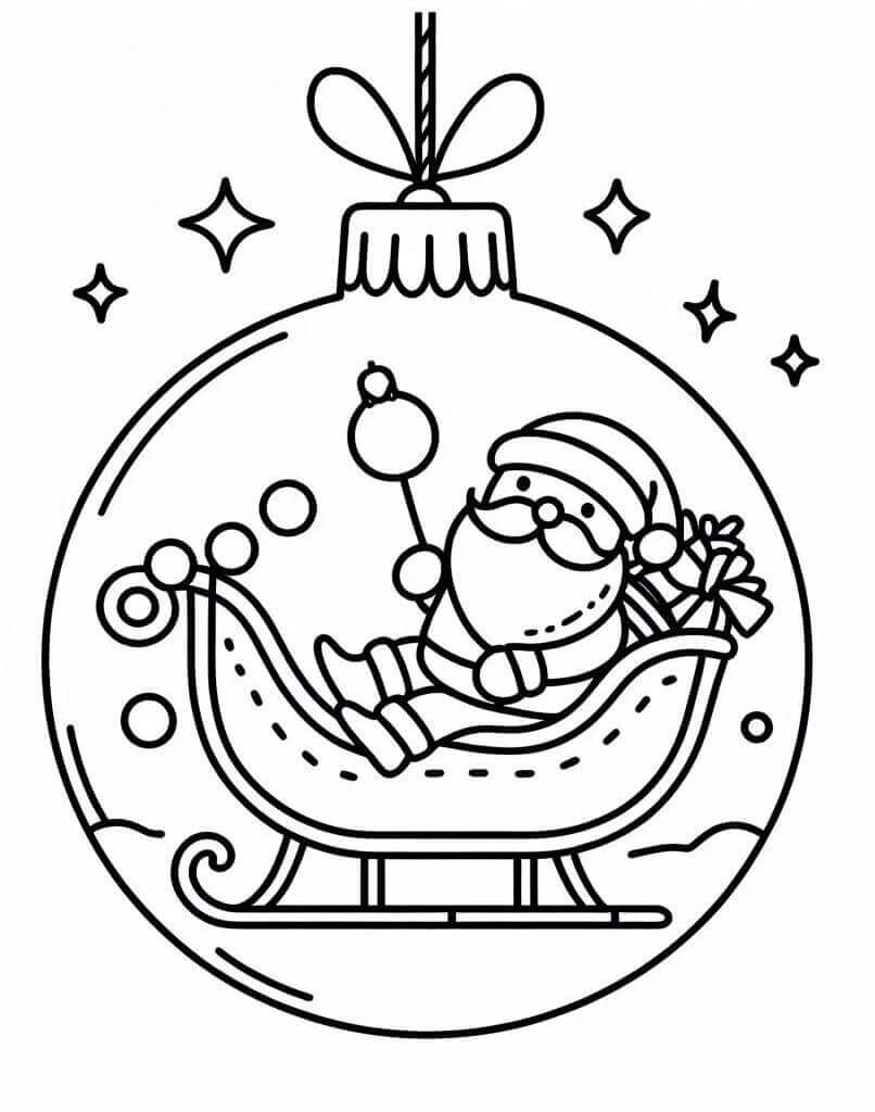 Çocuklar İçin Noel Topları Boyama Sayfası