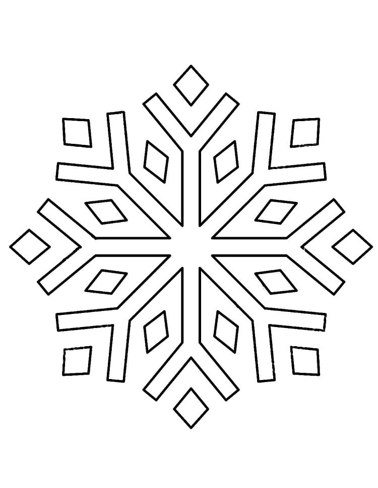 Çok Basit Kar Tanesi Boyama Sayfası