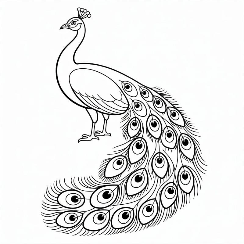 Çok Şahane Tavuskuşu Boyama Sayfası