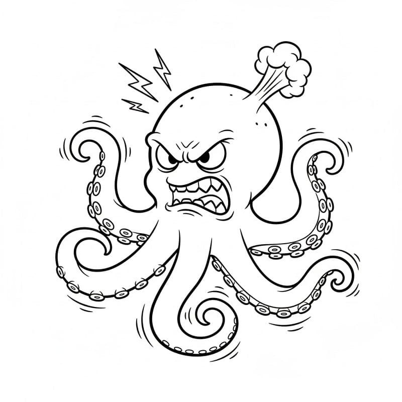 Çok Sevimli Ahtapot Boyama Sayfası